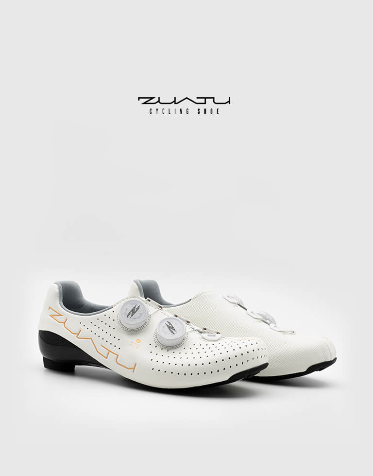 ZUATU Z001 Cycling Shoes White-Gold