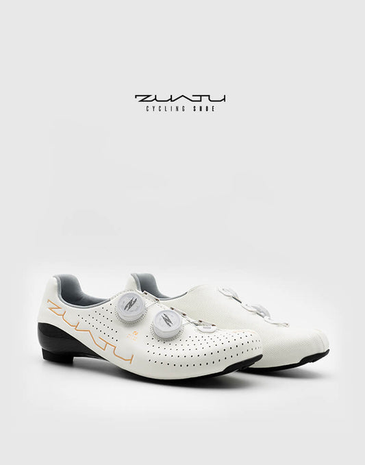 ZUATU Z001 Cycling Shoes White-Gold