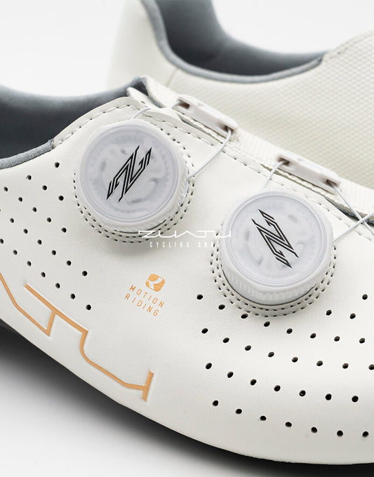 ZUATU Z001 Cycling Shoes White-Gold